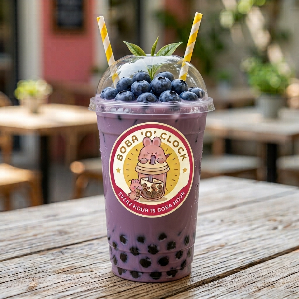 Blueberry Boba Tea